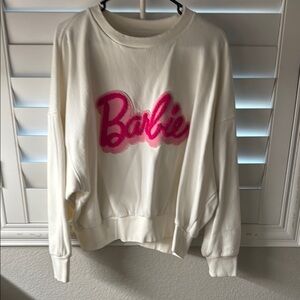 WRANGLER Barbie Cream Sweatshirt with Pink Logo